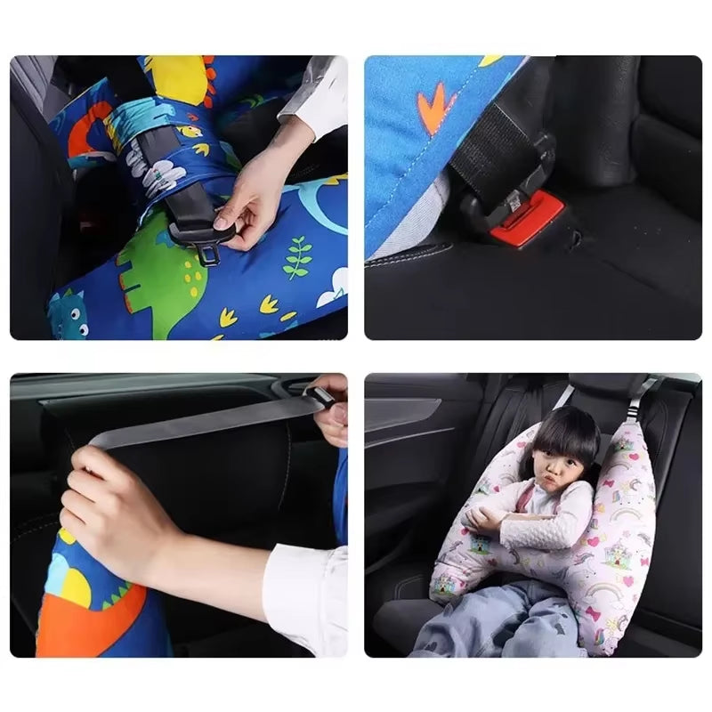 Car Sleeping Safety H-Shape Travel Pillow Car Travel Head Pillow Support Kid and Adult Cushion for Auto Seat Safety Neck Pillows